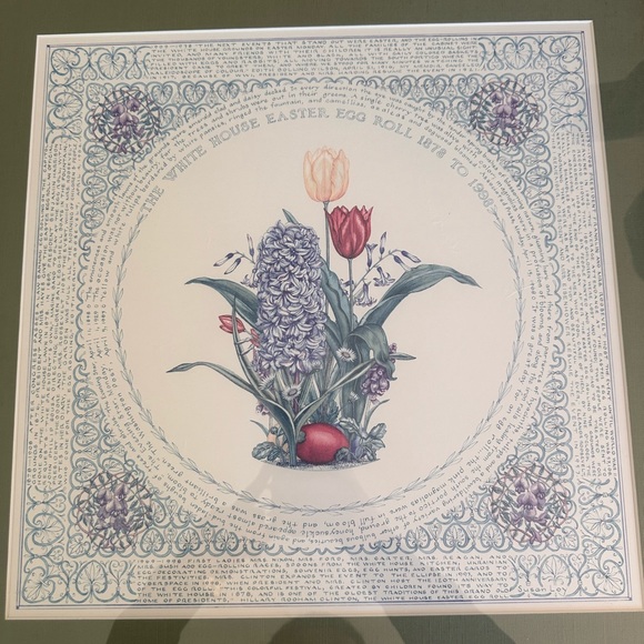 The White House Floral Poster Easter Egg Roll 1878-1998 Susan Loy Tulips Flowers - Picture 4 of 4